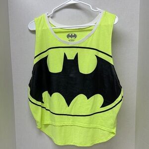 Batman neon yellow sleeveless shirt size large